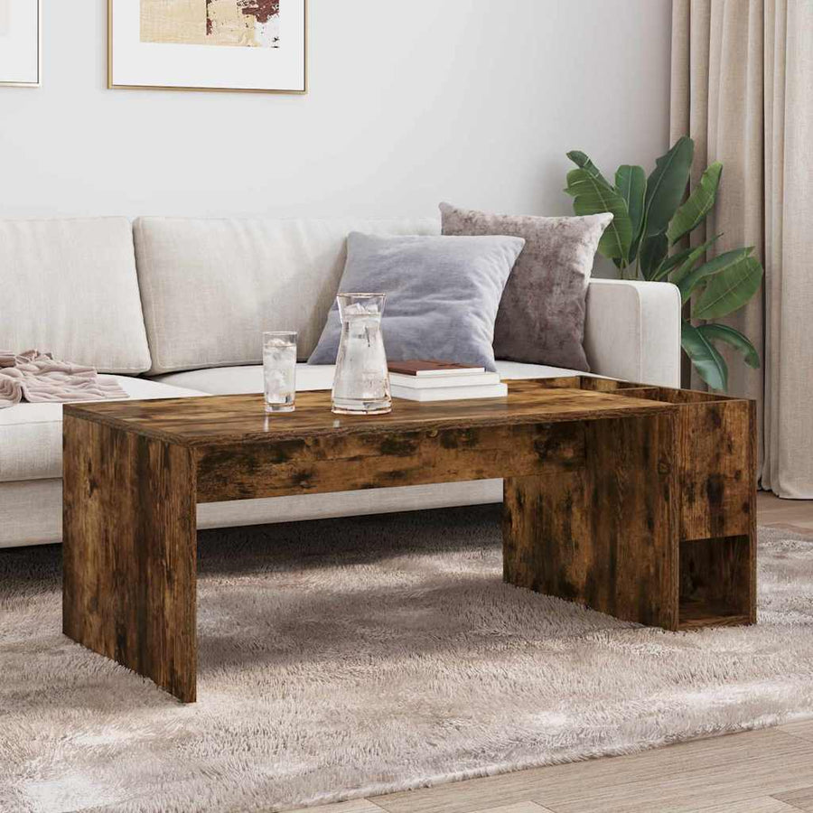 Salontafel Gerookt eiken 101,5 x 50 x 37 cm Bewerkt hout