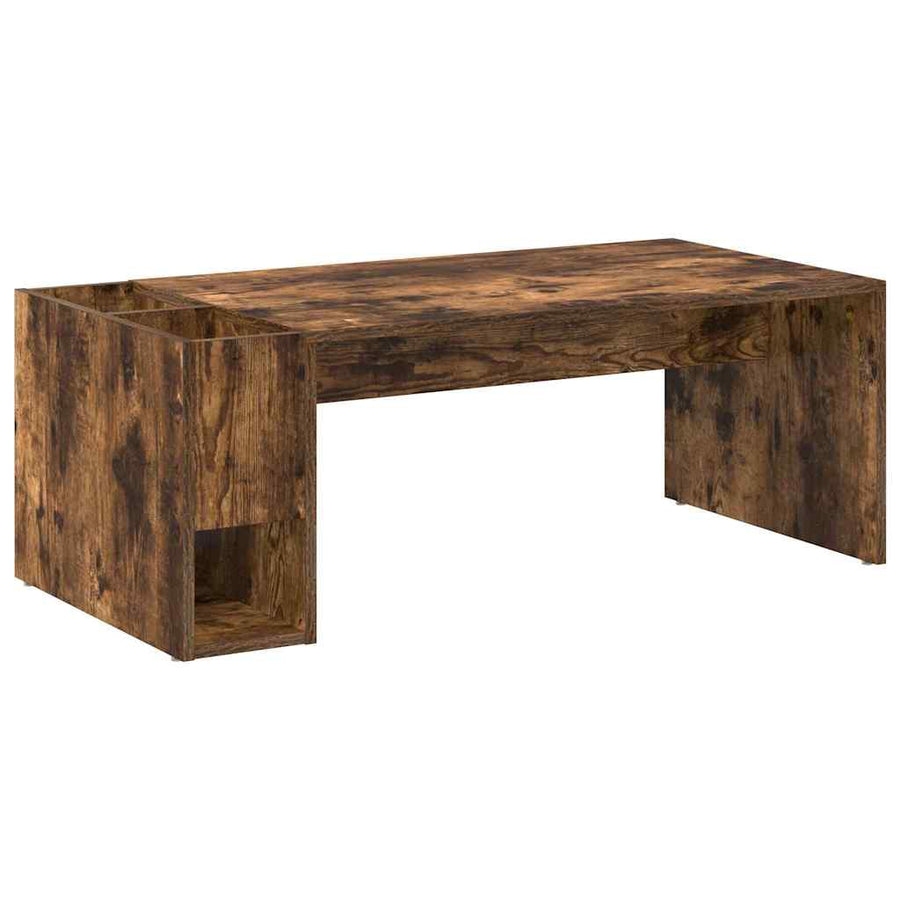 Salontafel Gerookt eiken 101,5 x 50 x 37 cm Bewerkt hout