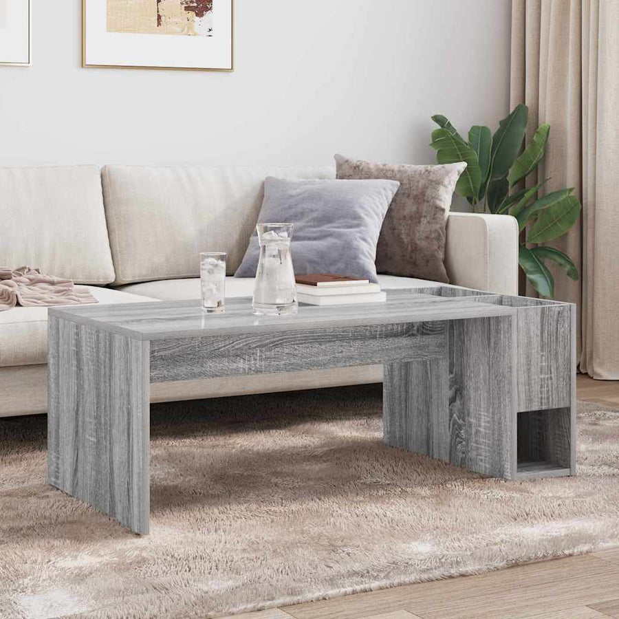 Salontafel Grijs Sonoma 101,5 x 50 x 37 cm Bewerkt hout