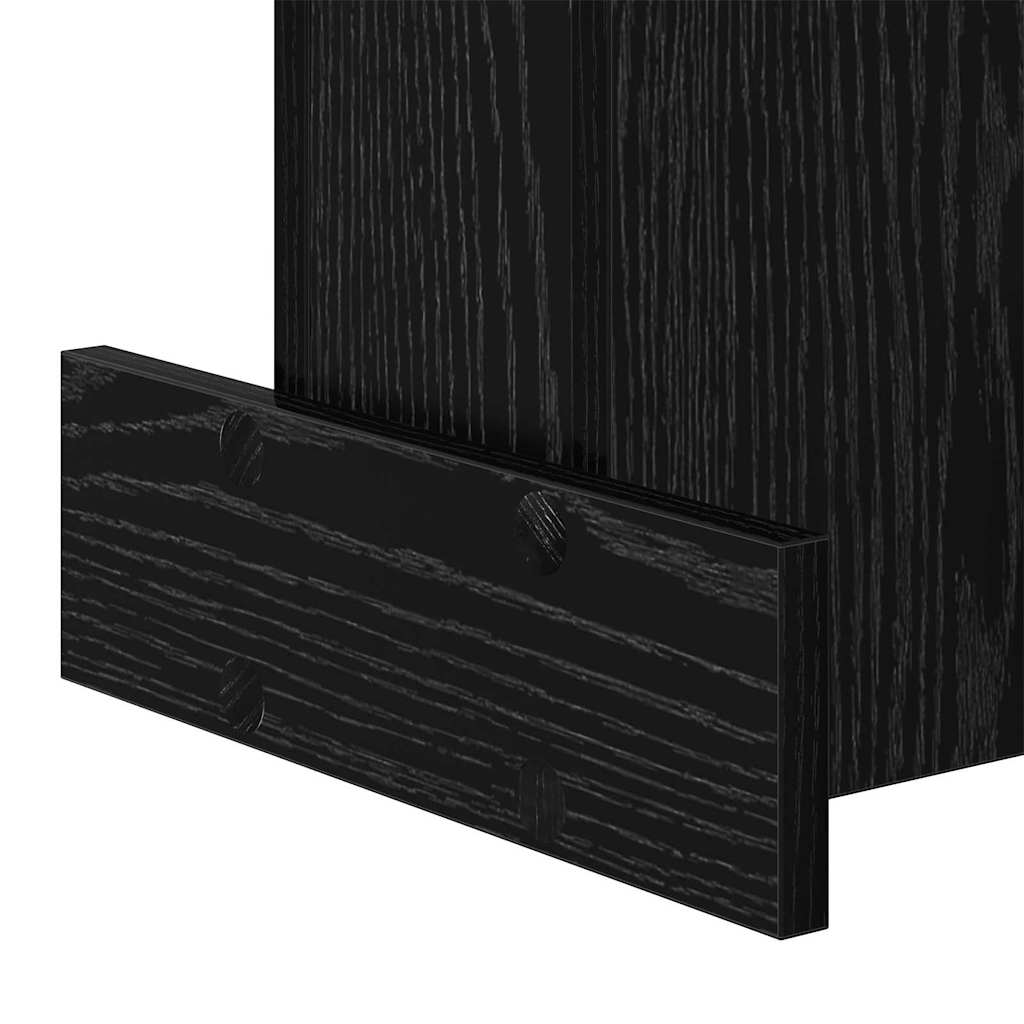 Bijzettafel Zwart Eiken 35,5 x 35 x 40 cm Bewerkt hout