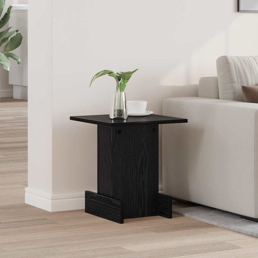 Bijzettafel Zwart Eiken 35,5 x 35 x 40 cm Bewerkt hout