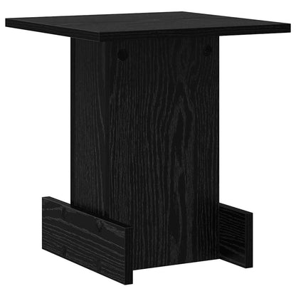 Bijzettafel Zwart Eiken 35,5 x 35 x 40 cm Bewerkt hout