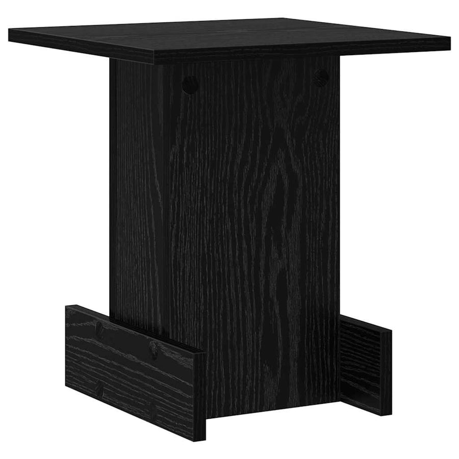 Bijzettafel Zwart Eiken 35,5 x 35 x 40 cm Bewerkt hout