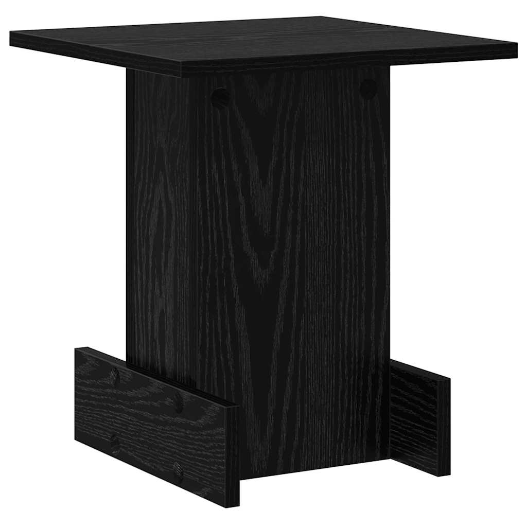 Bijzettafel Zwart Eiken 35,5 x 35 x 40 cm Bewerkt hout