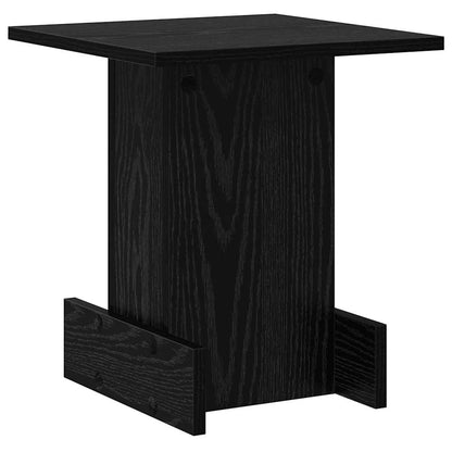 Bijzettafel Zwart Eiken 35,5 x 35 x 40 cm Bewerkt hout