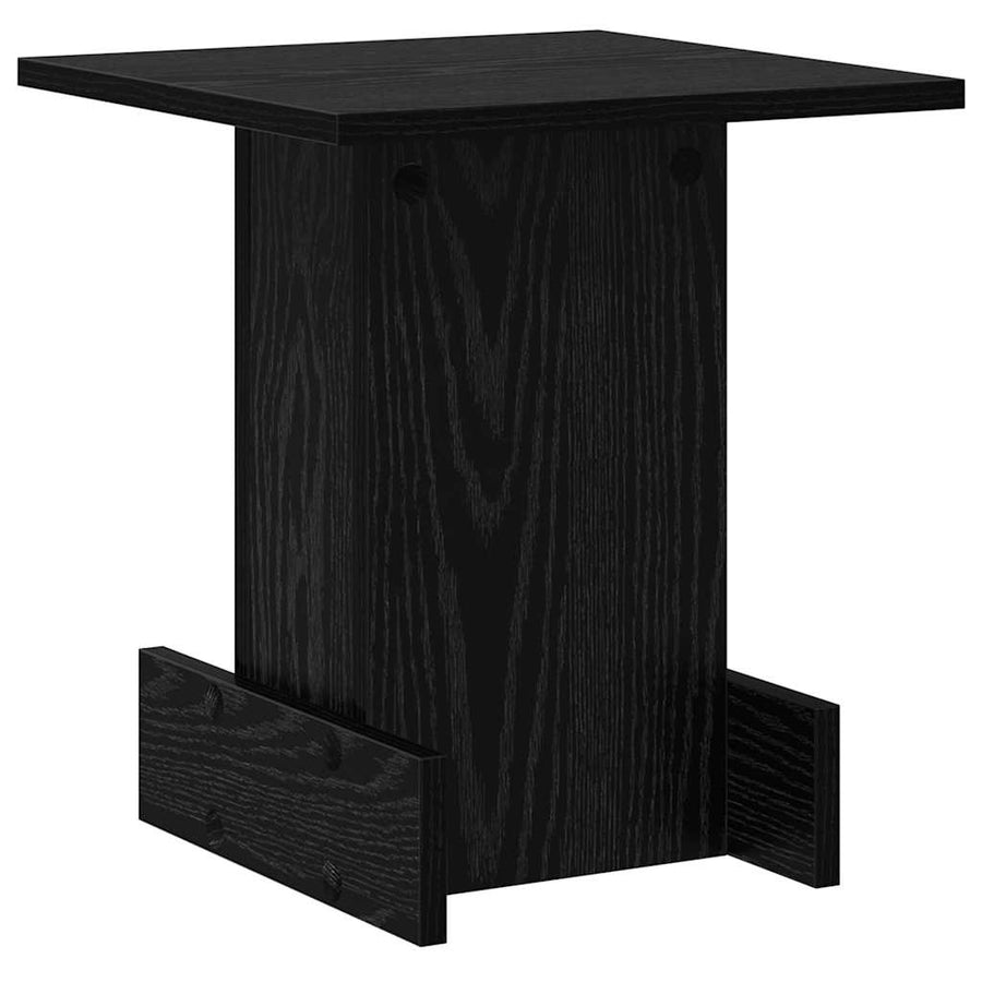 Bijzettafel Zwart Eiken 35,5 x 35 x 40 cm Bewerkt hout