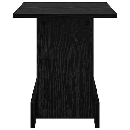Bijzettafel Zwart Eiken 35,5 x 35 x 40 cm Bewerkt hout