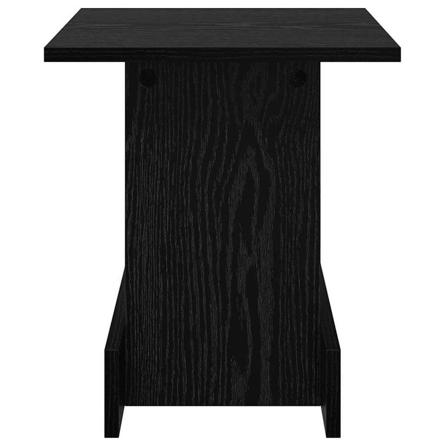 Bijzettafel Zwart Eiken 35,5 x 35 x 40 cm Bewerkt hout
