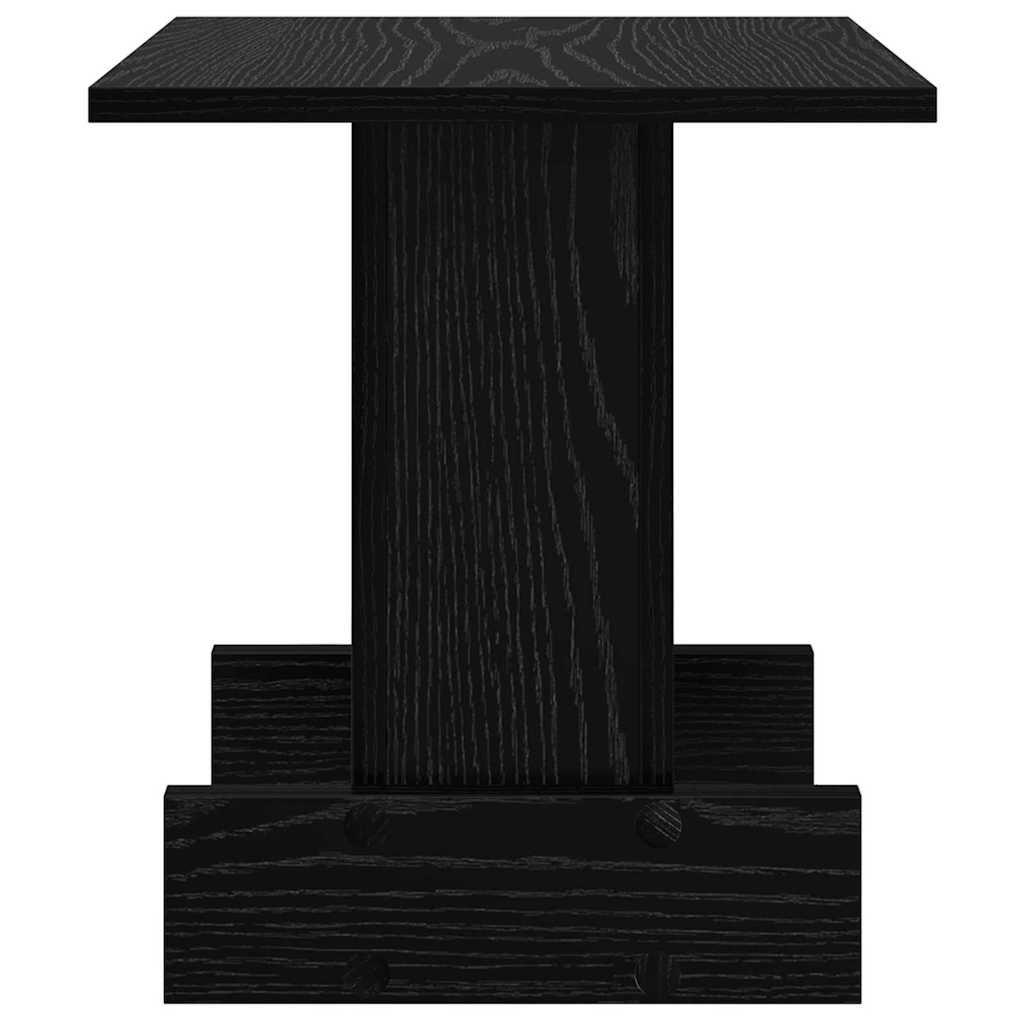 Bijzettafel Zwart Eiken 35,5 x 35 x 40 cm Bewerkt hout