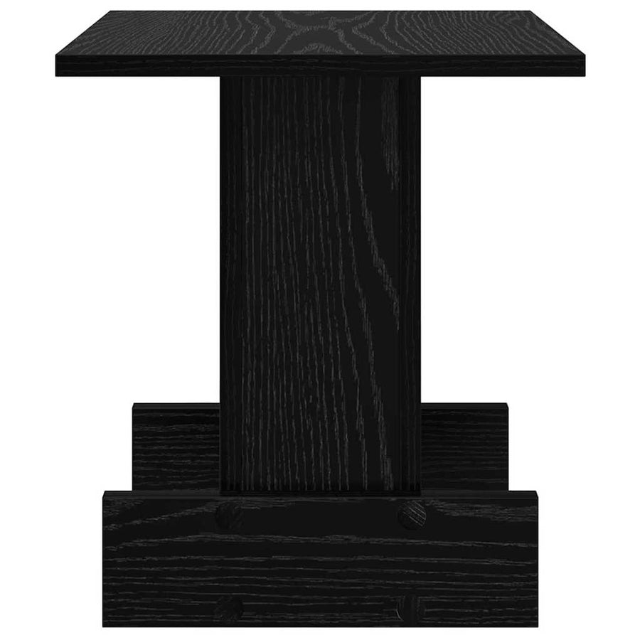 Bijzettafel Zwart Eiken 35,5 x 35 x 40 cm Bewerkt hout