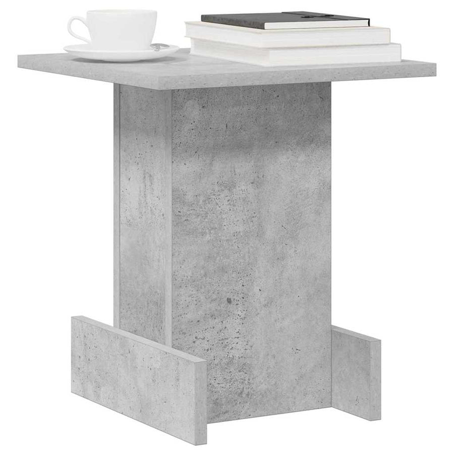 Bijzettafel Beton Grijs 35,5 x 35 x 40 cm Bewerkt hout