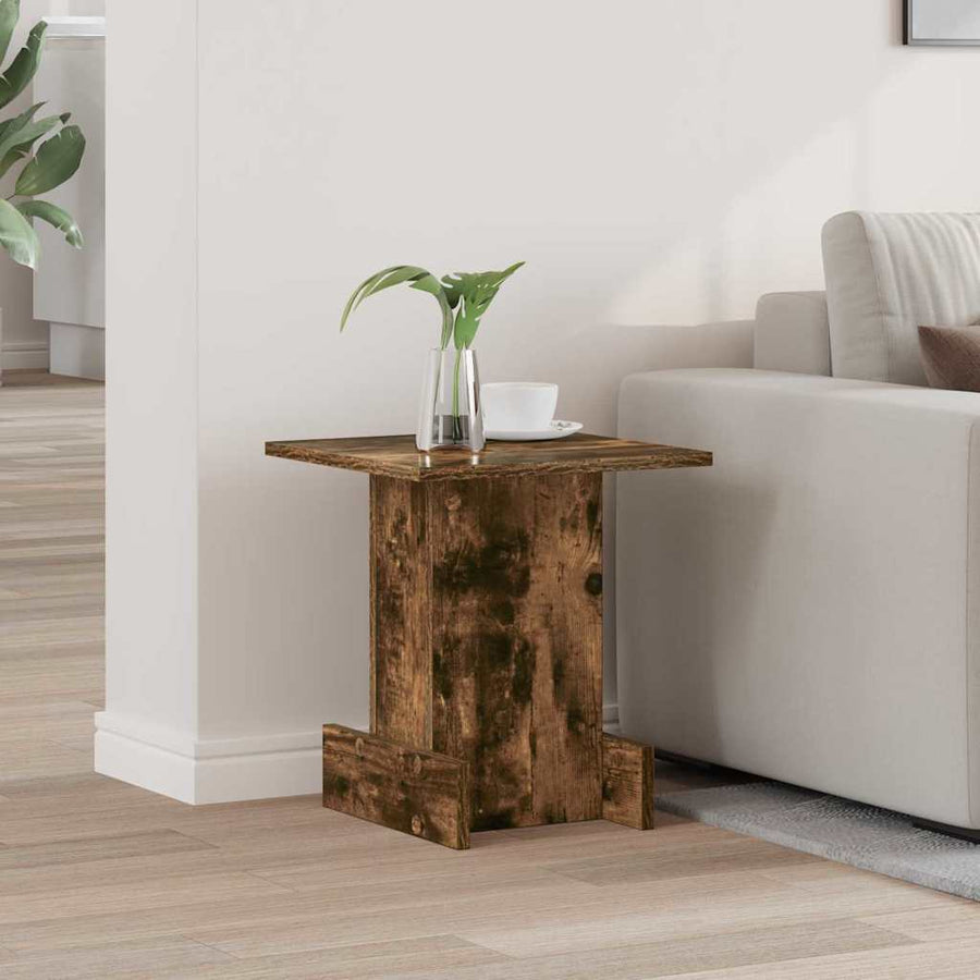 Bijzettafel Gerookt eiken 35,5 x 35 x 40 cm Bewerkt hout