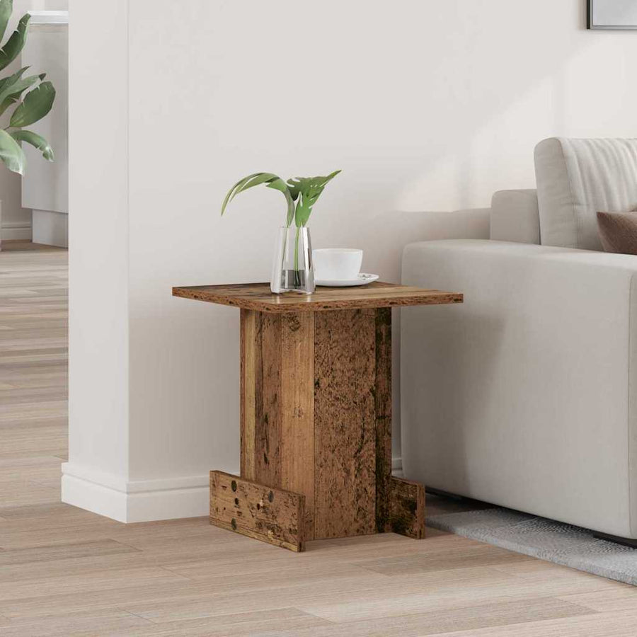 Bijzettafel Oudhout 35,5 x 35 x 40 cm Bewerkt hout