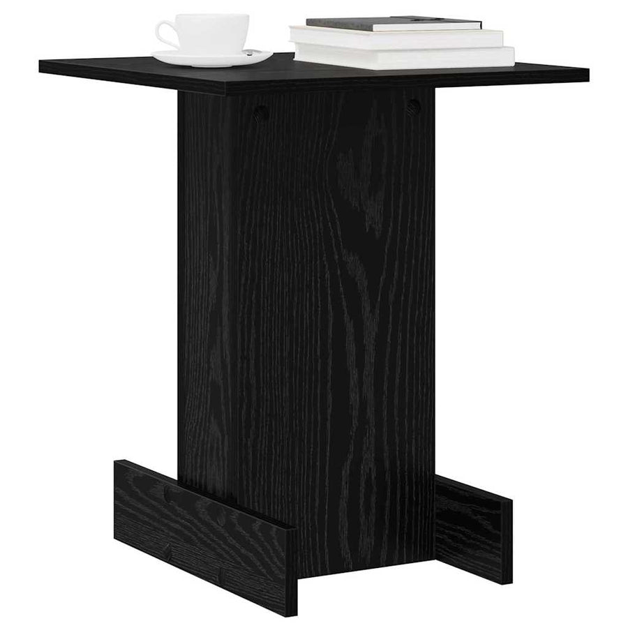 Bijzettafel Zwart Eiken 44,5 x 45 x 55 cm Bewerkt hout
