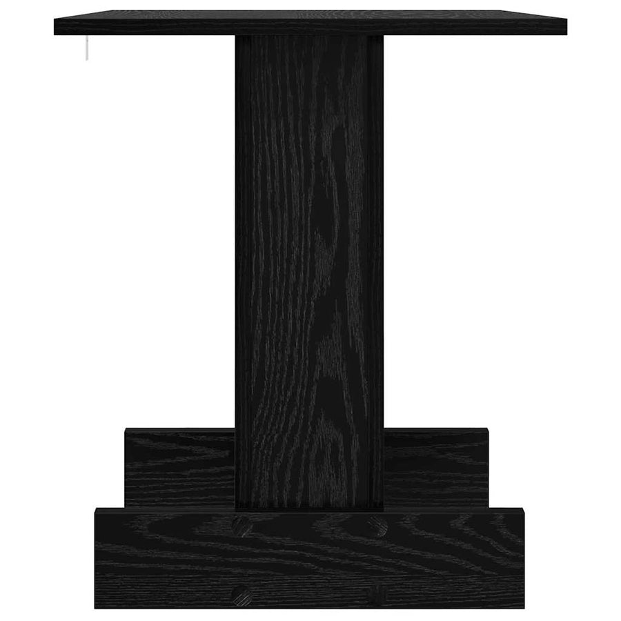 Bijzettafel Zwart Eiken 44,5 x 45 x 55 cm Bewerkt hout