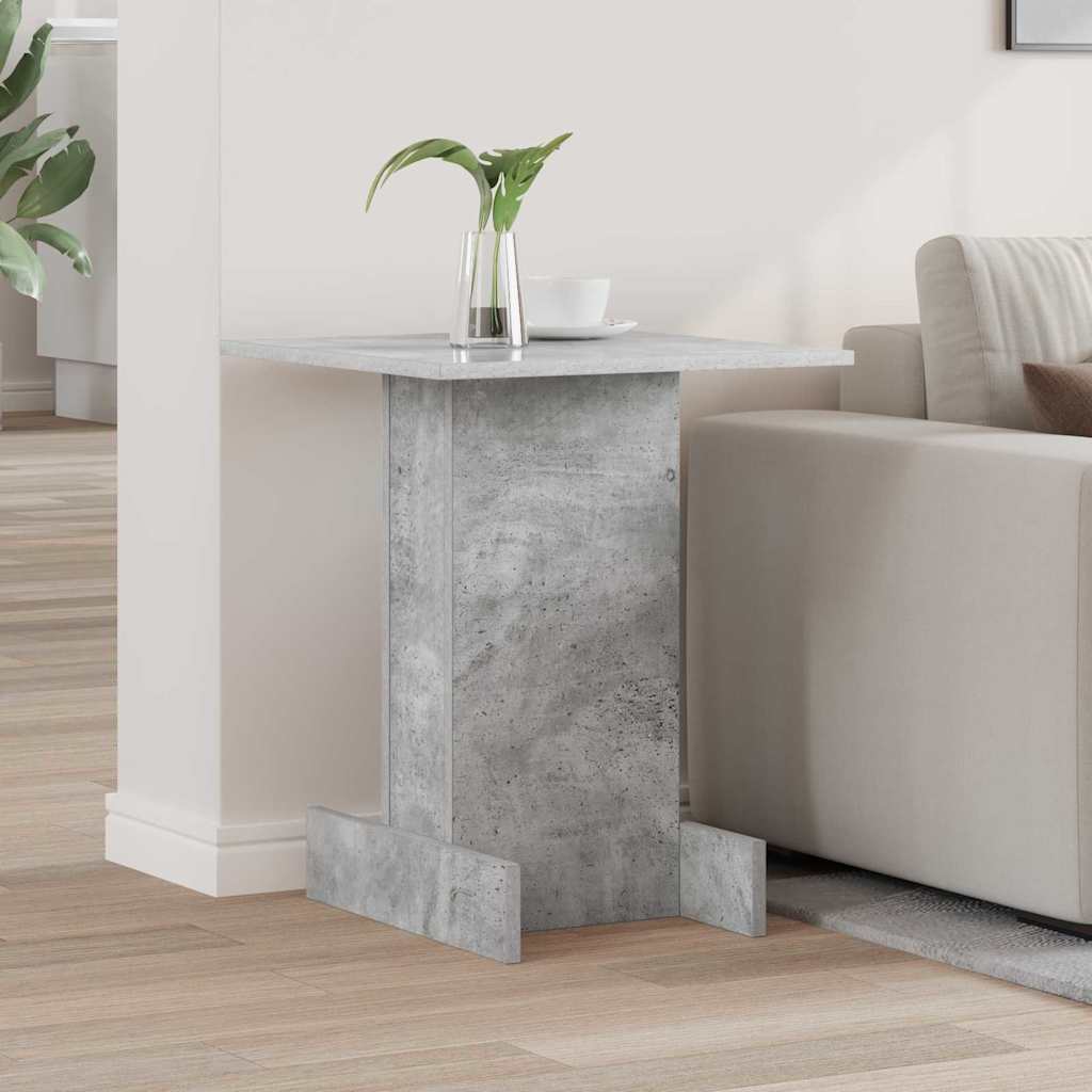 Bijzettafel Beton Grijs 44,5 x 45 x 55 cm Bewerkt hout