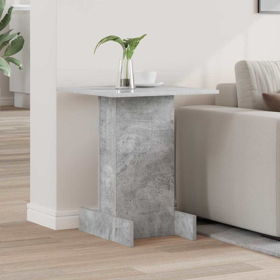 Bijzettafel Beton Grijs 44,5 x 45 x 55 cm Bewerkt hout