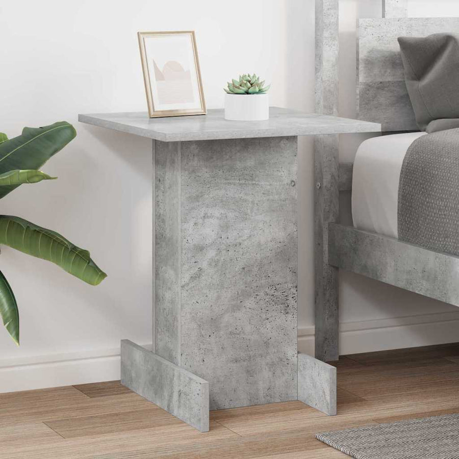 Bijzettafel Beton Grijs 44,5 x 45 x 55 cm Bewerkt hout