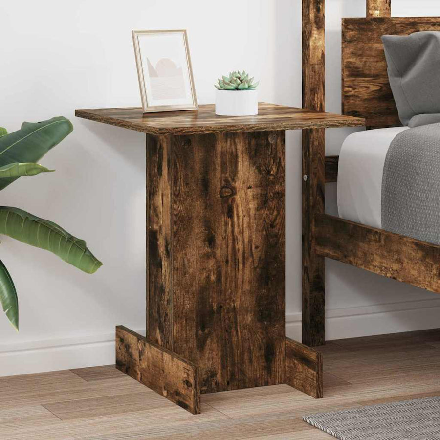 Bijzettafel Gerookt eiken 44,5 x 45 x 55 cm Bewerkt hout