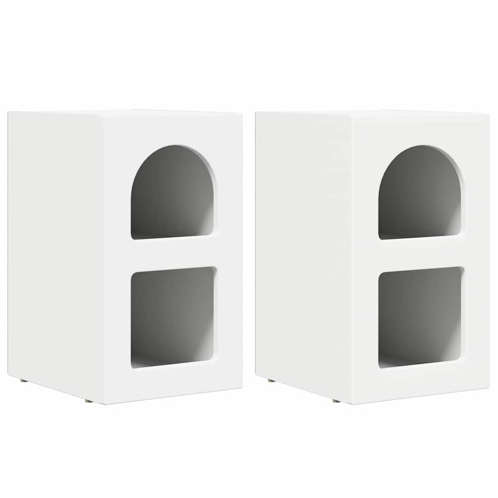 Nachtkastje 2 pcs Wit 29,5 x 35 x 50 cm Bewerkt hout