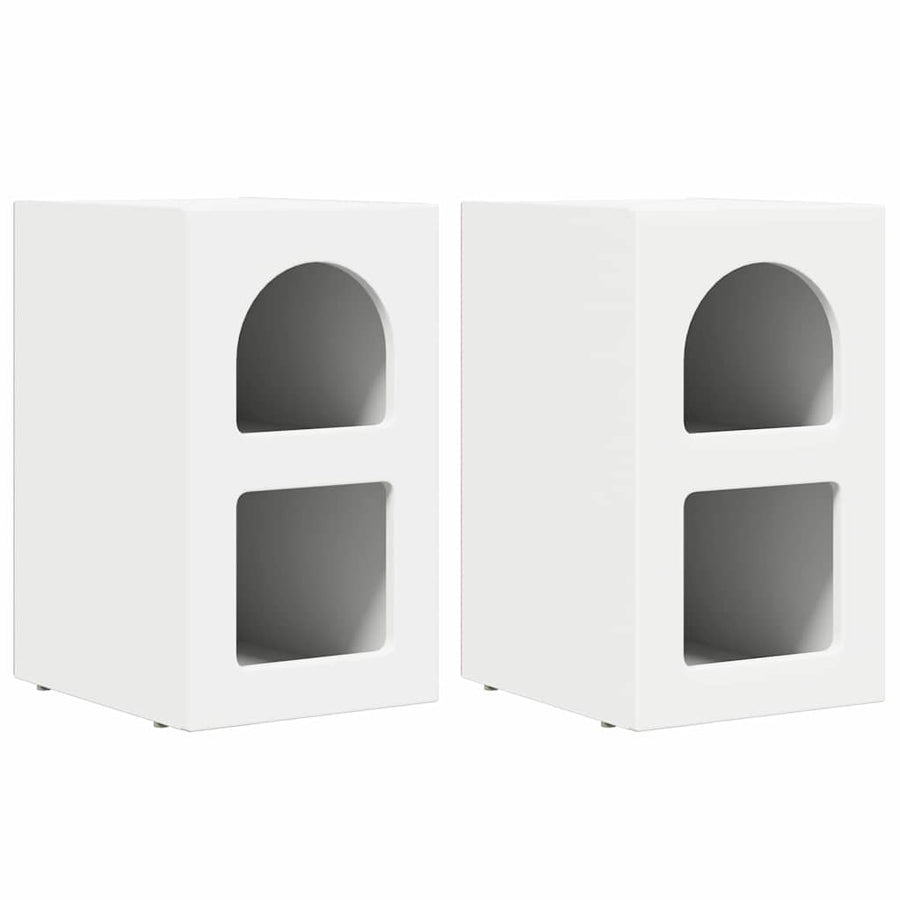 Nachtkastje 2 pcs Wit 29,5 x 35 x 50 cm Bewerkt hout