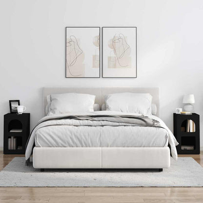 Nachtkastje 2 pcs Zwart 29,5 x 35 x 50 cm Bewerkt hout