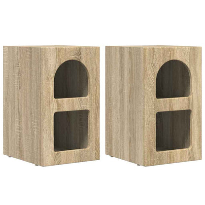 Nachtkastje 2 pcs Sonoma Eiken 29,5 x 35 x 50 cm Bewerkt hout