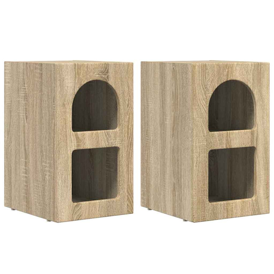 Nachtkastje 2 pcs Sonoma Eiken 29,5 x 35 x 50 cm Bewerkt hout