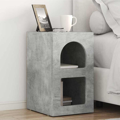 Nachtkastje 2 pcs Beton Grijs 29,5 x 35 x 50 cm Bewerkt hout