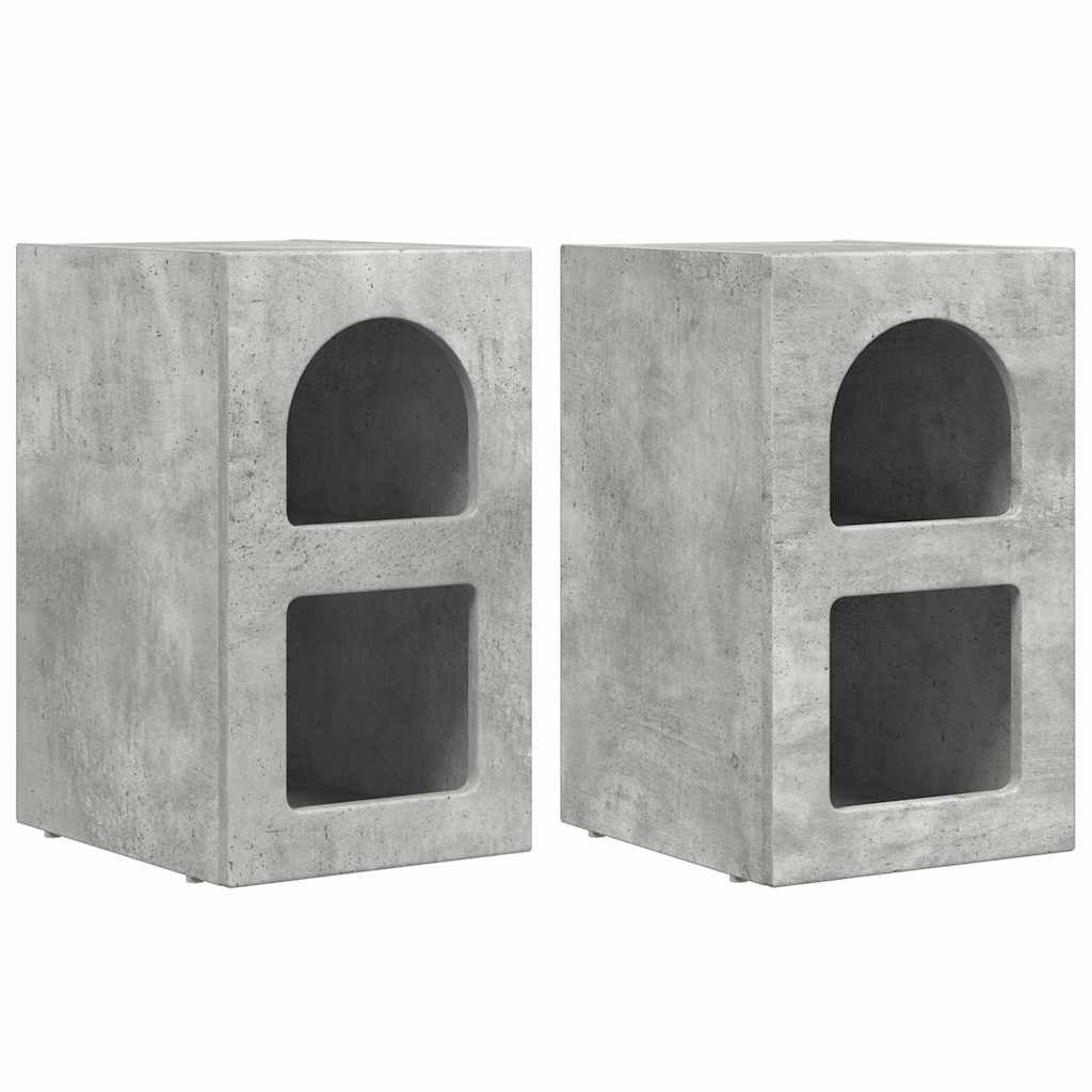 Nachtkastje 2 pcs Beton Grijs 29,5 x 35 x 50 cm Bewerkt hout