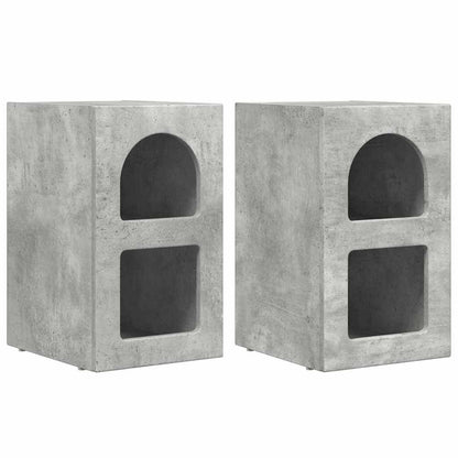 Nachtkastje 2 pcs Beton Grijs 29,5 x 35 x 50 cm Bewerkt hout