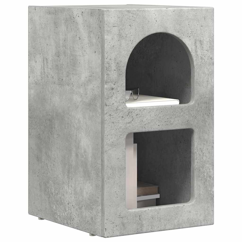 Nachtkastje 2 pcs Beton Grijs 29,5 x 35 x 50 cm Bewerkt hout