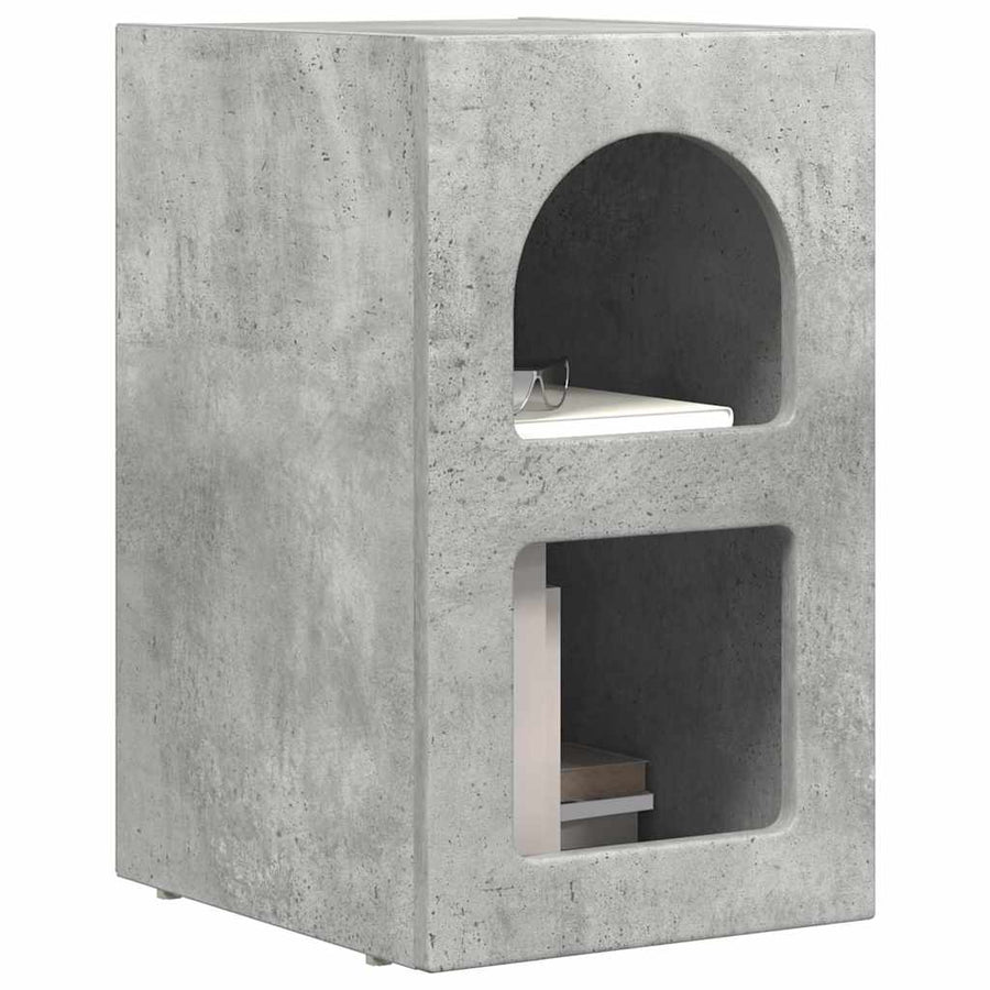 Nachtkastje 2 pcs Beton Grijs 29,5 x 35 x 50 cm Bewerkt hout