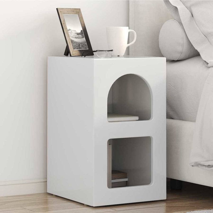 Nachtkastje 2 pcs Hoogglans wit 29,5 x 35 x 50 cm Bewerkt hout