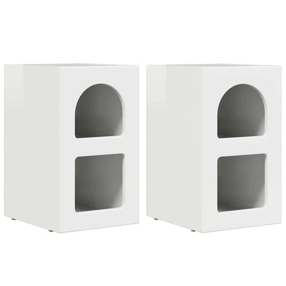 Nachtkastje 2 pcs Hoogglans wit 29,5 x 35 x 50 cm Bewerkt hout