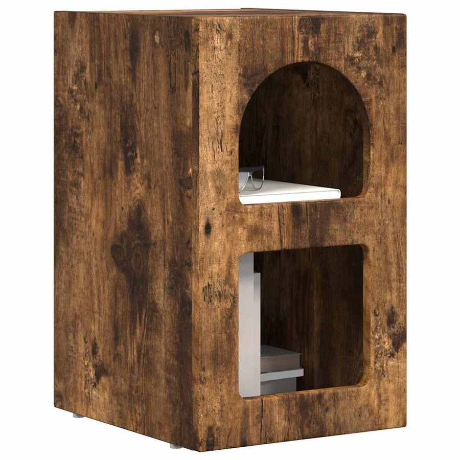 Nachtkastje Gerookt eiken 29,5 x 35 x 50 cm Bewerkt hout