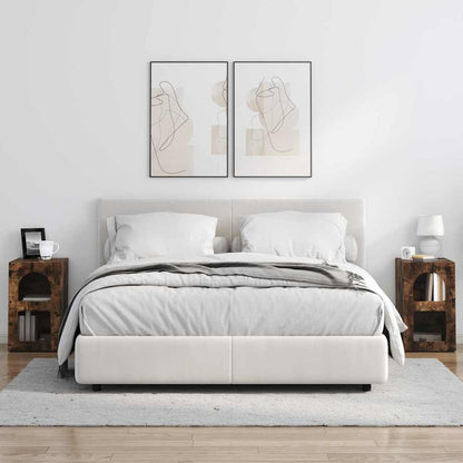 Nachtkastje 2 pcs Gerookt eiken 29,5 x 35 x 50 cm Bewerkt hout