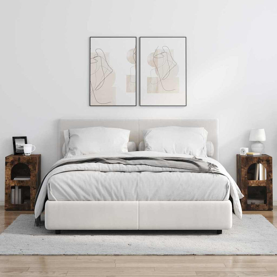 Nachtkastje 2 pcs Gerookt eiken 29,5 x 35 x 50 cm Bewerkt hout