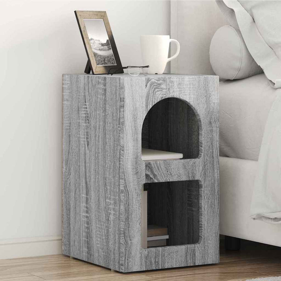 Nachtkastje Grijs Sonoma 29,5 x 35 x 50 cm Bewerkt hout