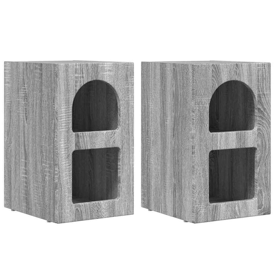 Nachtkastje 2 pcs Grijs Sonoma 29,5 x 35 x 50 cm Bewerkt hout