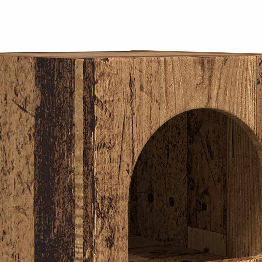 Nachtkastje 2 pcs Oudhout 29,5 x 35 x 50 cm Bewerkt hout