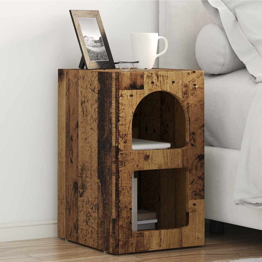Nachtkastje 2 pcs Oudhout 29,5 x 35 x 50 cm Bewerkt hout