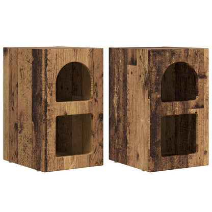 Nachtkastje 2 pcs Oudhout 29,5 x 35 x 50 cm Bewerkt hout