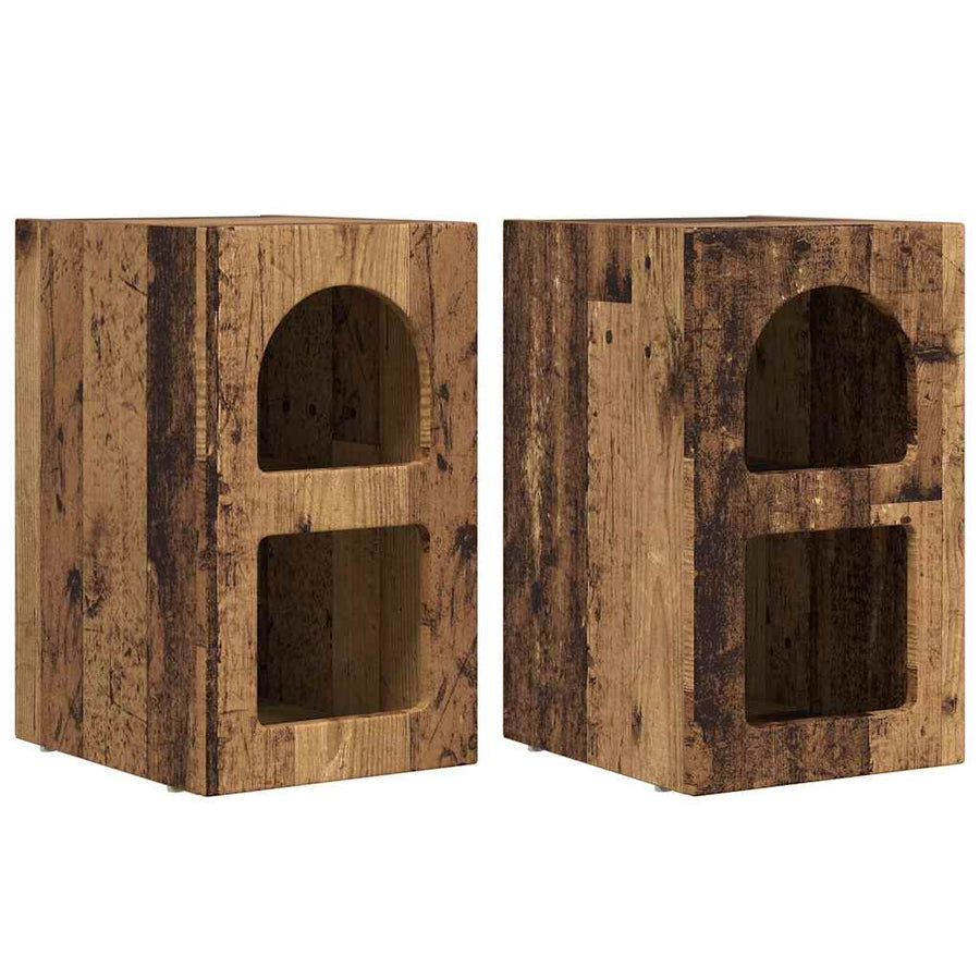 Nachtkastje 2 pcs Oudhout 29,5 x 35 x 50 cm Bewerkt hout