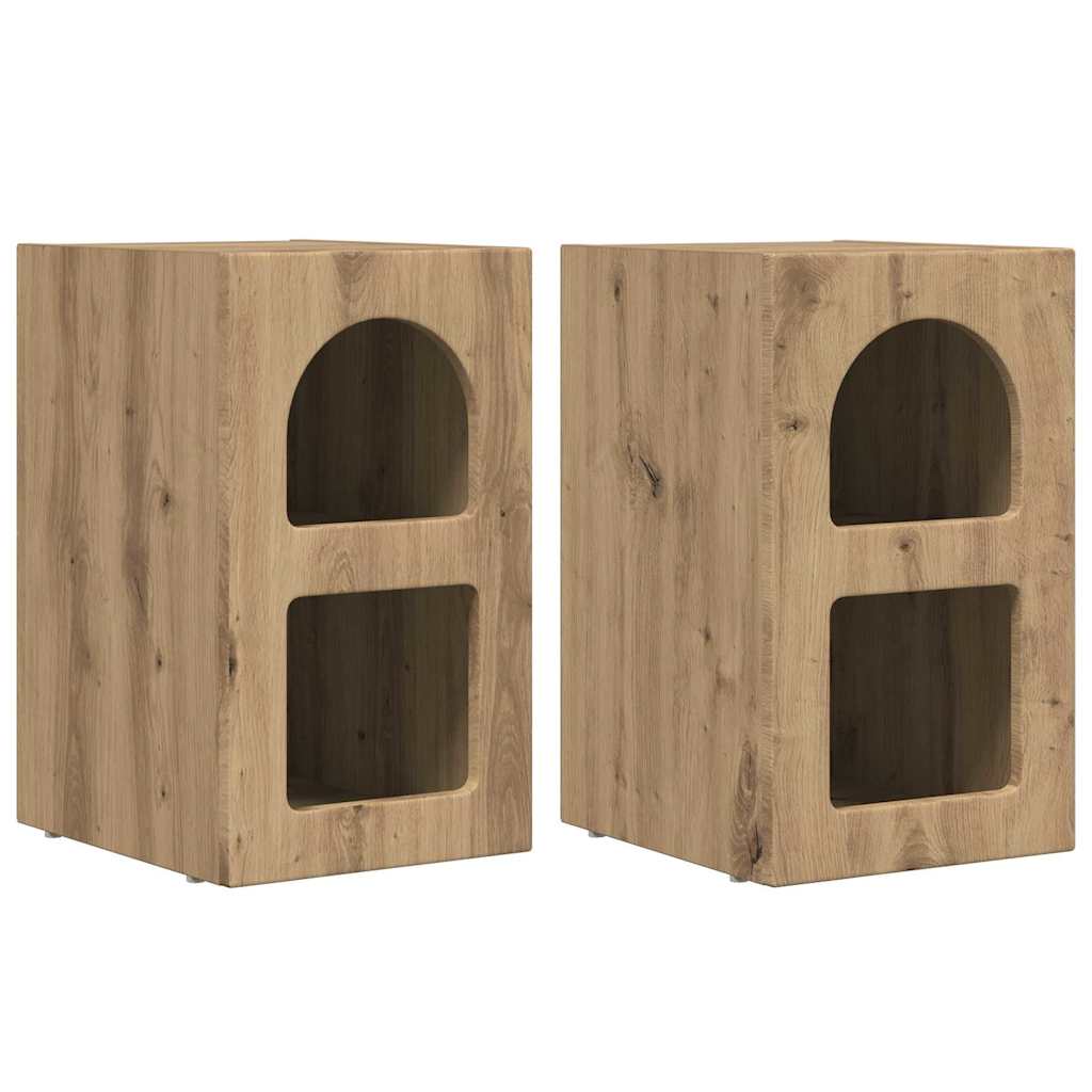 Nachtkastje 2 pcs Artisan Eiken 29,5 x 35 x 50 cm Bewerkt hout
