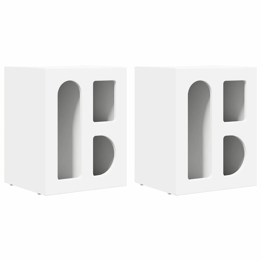 Nachtkastje 2 pcs Wit 40 x 35 x 50 cm Bewerkt hout