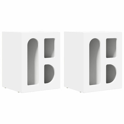 Nachtkastje 2 pcs Wit 40 x 35 x 50 cm Bewerkt hout