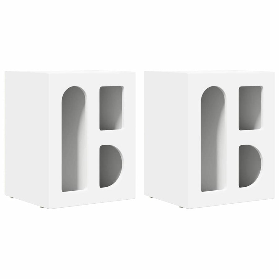 Nachtkastje 2 pcs Wit 40 x 35 x 50 cm Bewerkt hout