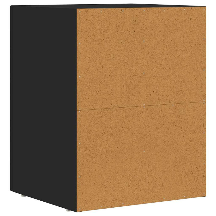 Nachtkastje Zwart 40 x 35 x 50 cm Bewerkt hout