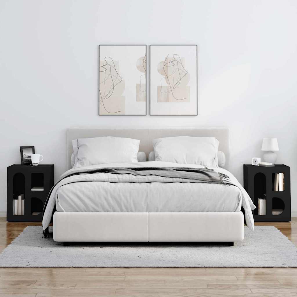 Nachtkastje 2 pcs Zwart 40 x 35 x 50 cm Bewerkt hout